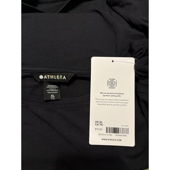 Athleta All Around Ruched Top‎ Sz. XL Black Long Sleeve NWT $75 Closet Staple - Picture 4 of 5